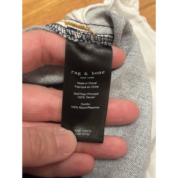 rag & bone Miramar Sofie Wide Leg Faux Denim Liquid Tencel Pants Blue Size 25 - Picture 7 of 9